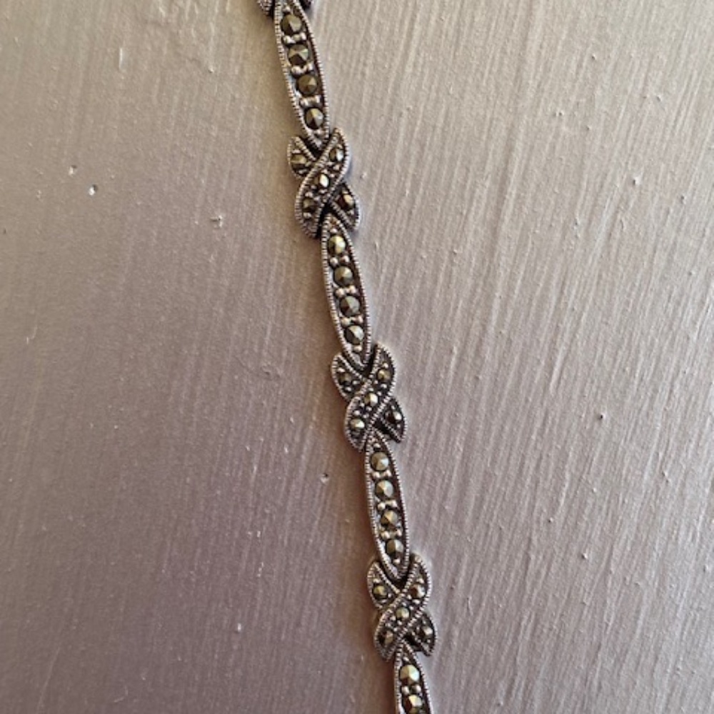 Sterling silver marcasite bracelet. - Picture 6 of 6